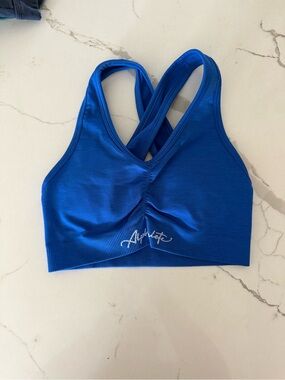 Alphalete Royal Blue Cross-Back Seamless Sports Bra